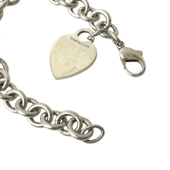 Tiffany & Co. Heart Tag Chain Bracelet Bangle s - Picture 3 of 6